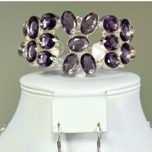 Amethyst 925 Synthetic Gemstone Large Bracelet ONLY